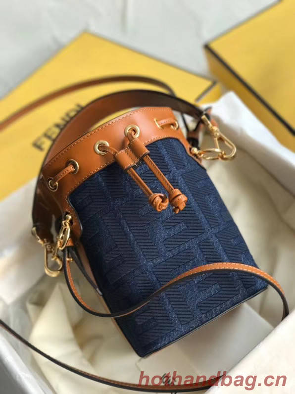 FENDI MON TRESOR Mini bag in blue canvas 8BS010