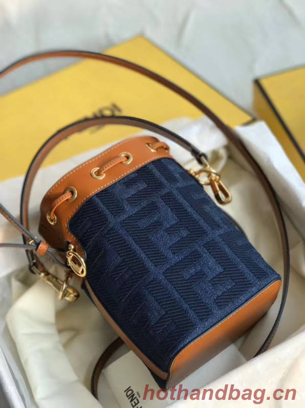 FENDI MON TRESOR Mini bag in blue canvas 8BS010