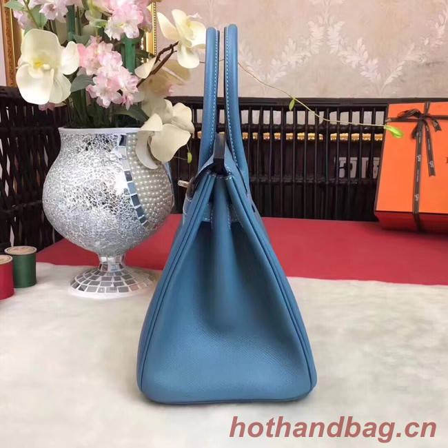 Hermes original Epsom Leather HB35O sky blue&gold Metal