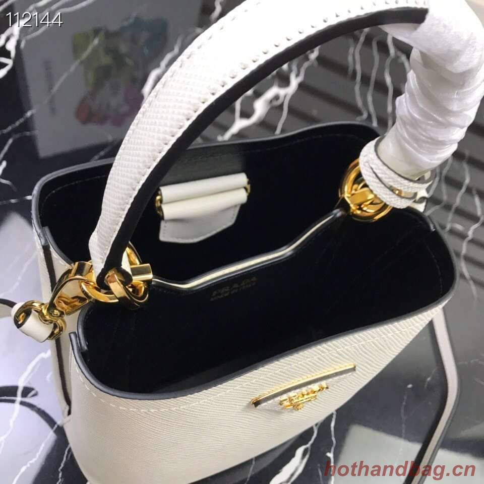 Prada Panier small Original Saffiano Bag 1BA217 White