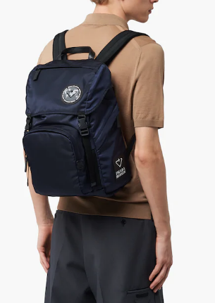 Prada Re-Nylon backpack 2VZ135 black&blue