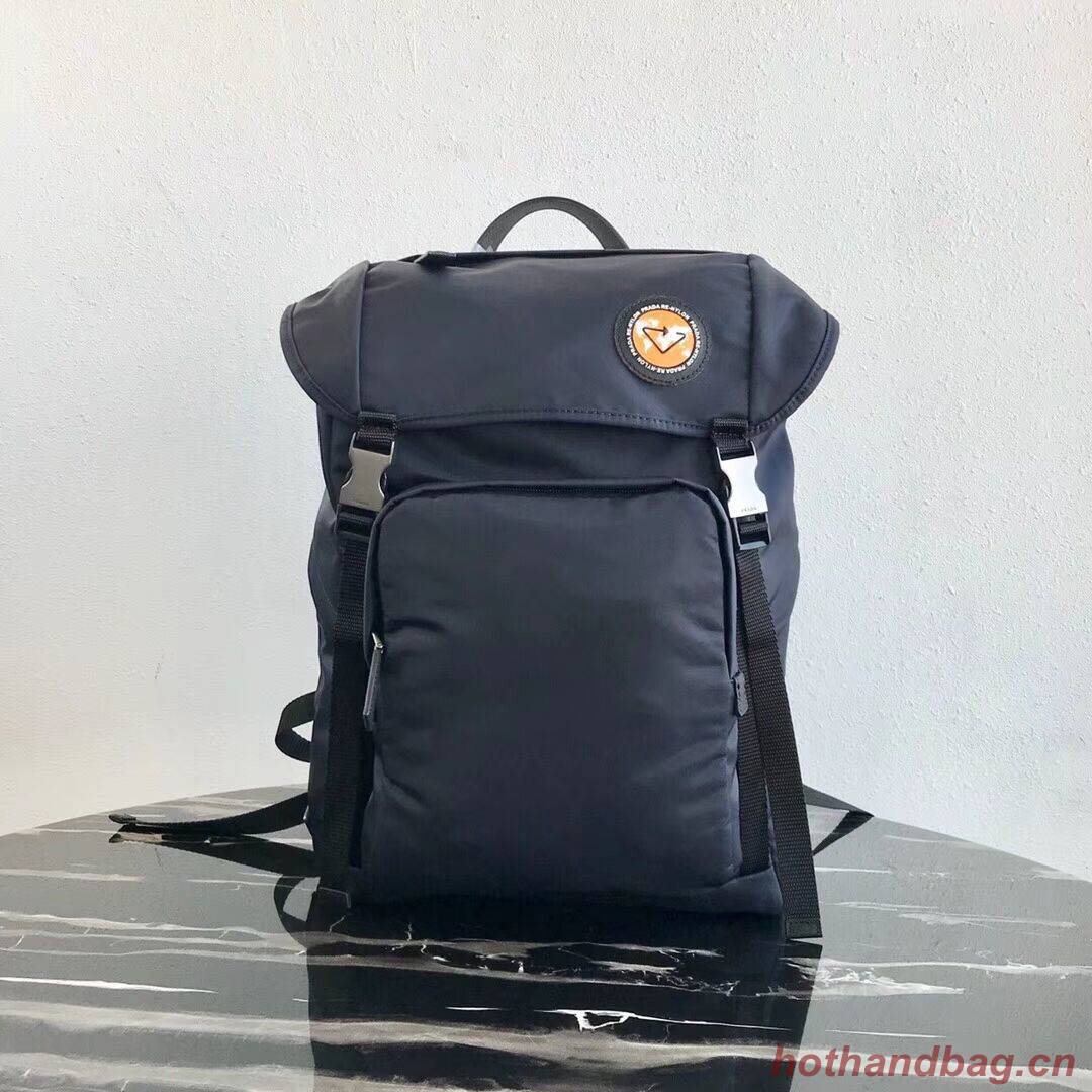 Prada Re-Nylon backpack 2VZ135 black&orange