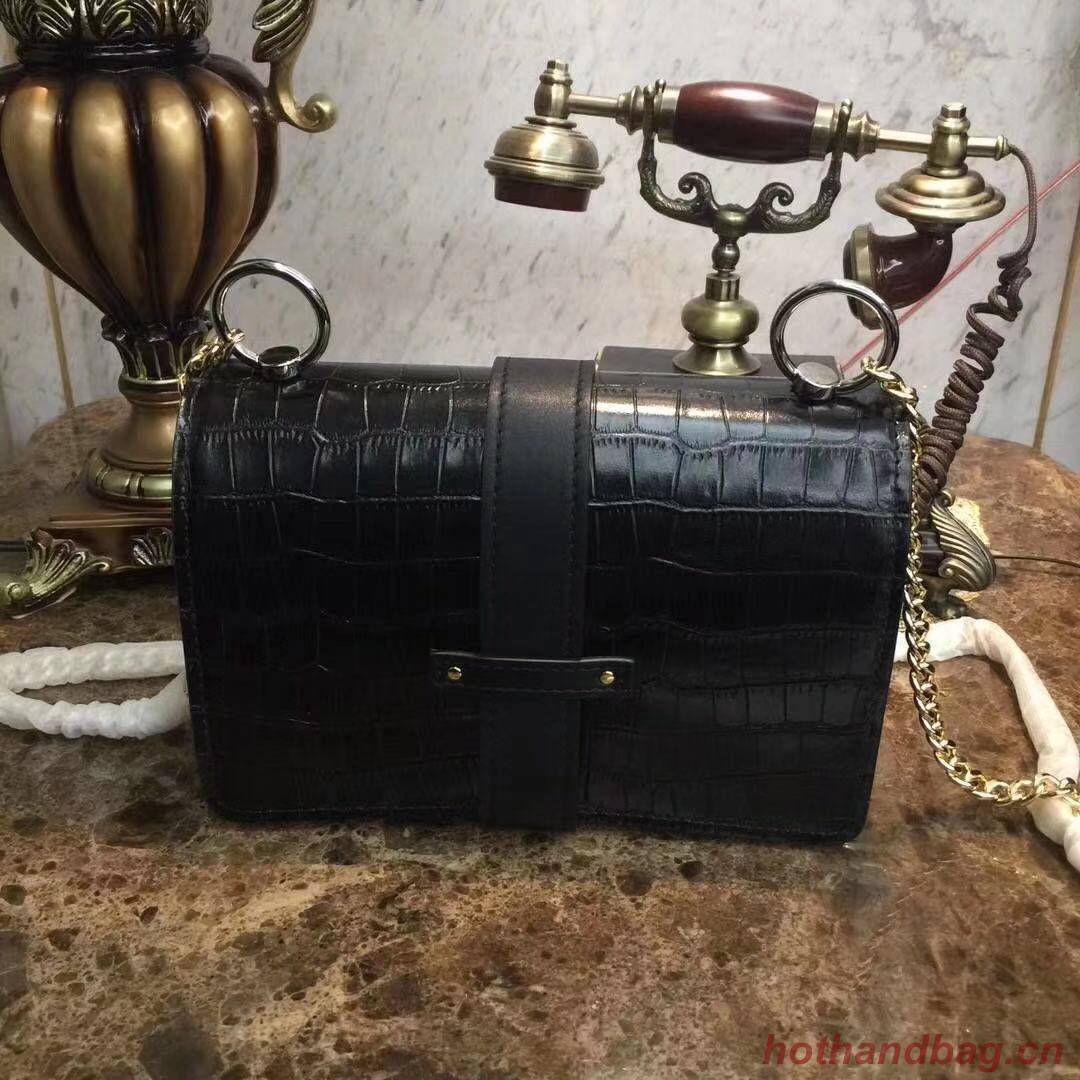 Chloe Original Crocodile skin Leather Bag 3S068 Black