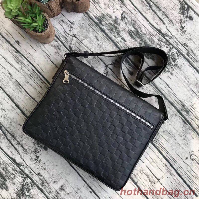 LOUIS VUITTON ORIGINAL LEATHER MESSENGER BAG N41038 N41035 BLACK