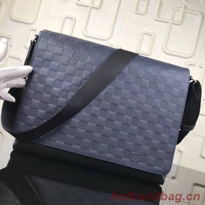 LOUIS VUITTON ORIGINAL LEATHER MESSENGER BAG N41038 N41035 BLUE