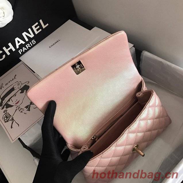 Chanel Small Flap Bag with Top Handle A92990 Light Pink