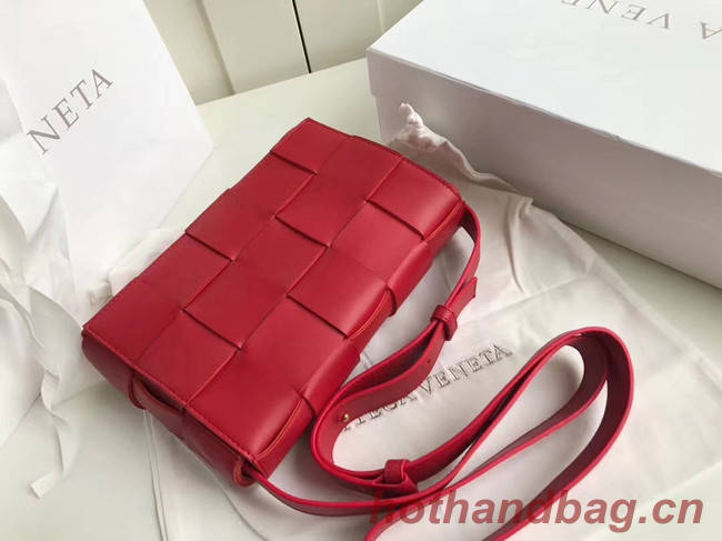 Bottega Veneta Sheepskin Weaving Original Leather 578004 red