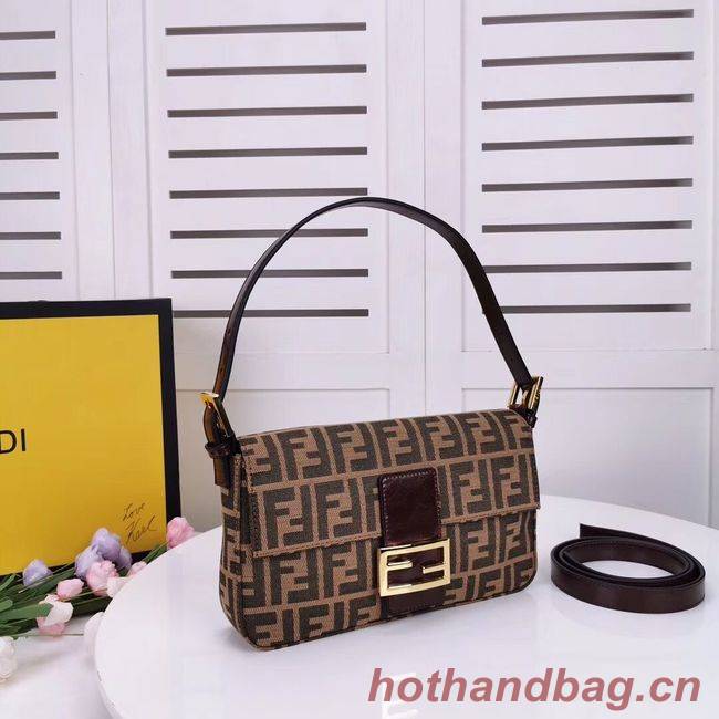 FENDI BAGUETTE fabric bag 8BR011 Coffee