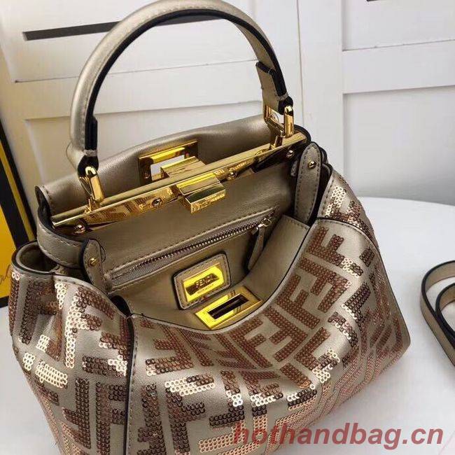 FENDI PEEKABOO ICONIC leather bag F0335 gold