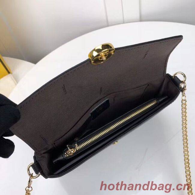 Fendi WALLET ON CHAIN WITH POUCHES leather mini-bag F0005 black