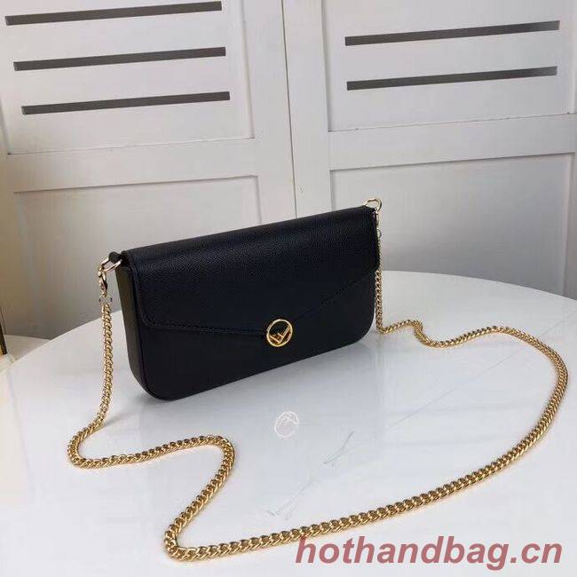 Fendi WALLET ON CHAIN WITH POUCHES leather mini-bag F0005 black