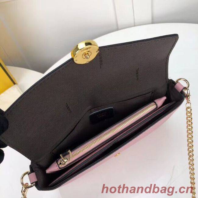 Fendi WALLET ON CHAIN WITH POUCHES leather mini-bag F0005  pink