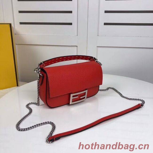 Fendi BAGUETTE leather bag F2467 red