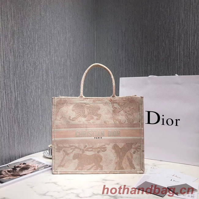 DIOR BOOK TOTE BAG IN EMBROIDERED CANVAS M929 Beige