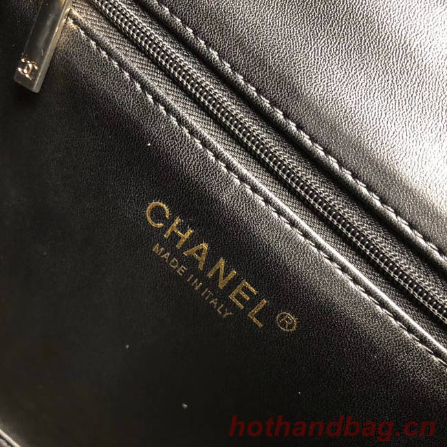 Chanel backpack Grained Calfskin & Gold-Tone Metal A57571 black