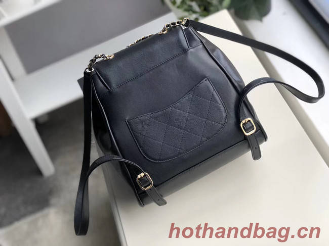 Chanel backpack Grained Calfskin & Gold-Tone Metal A57571 black