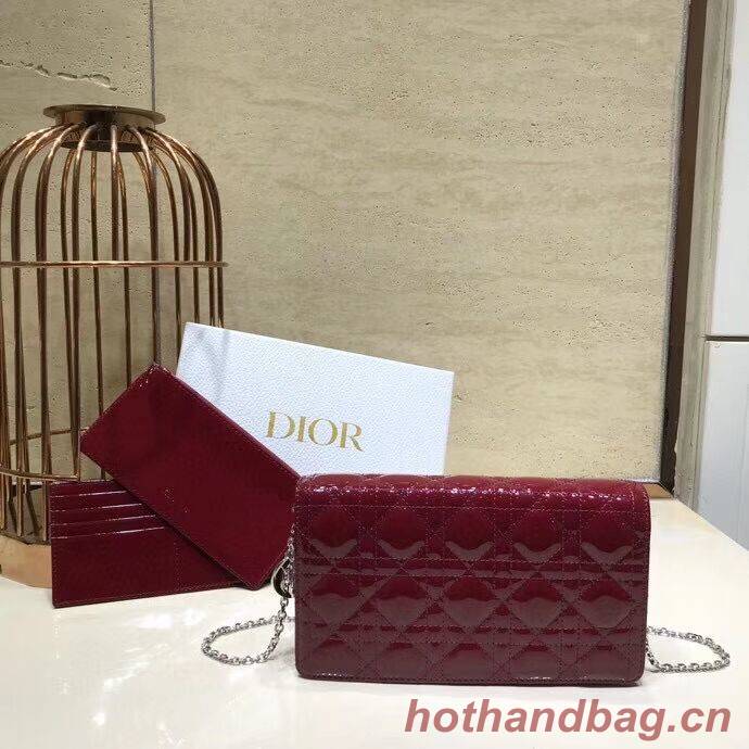 LADY DIOR CALFSKIN WALLET C9025A Burgundy