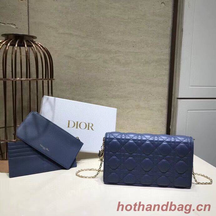 LADY DIOR Sheepskin WALLET C9025A blue