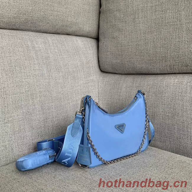 Prada Re-Edition 2005 nylon shoulder bag 1BH204 light blue