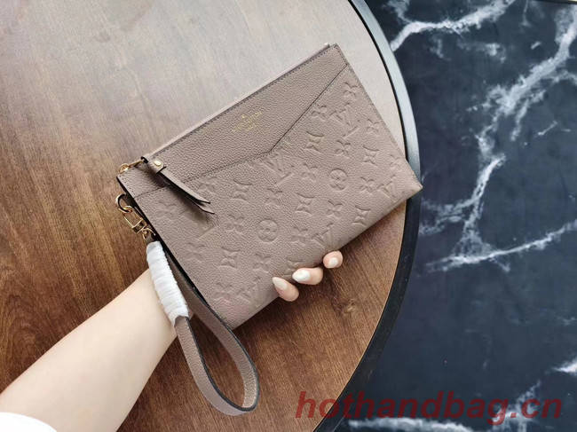 Louis Vuitton Original Monogram Empreinte Clutch bag MELANIE M68705 grey