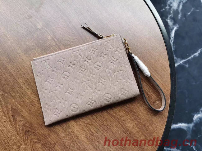 Louis Vuitton Original Monogram Empreinte Clutch bag MELANIE M68705 grey