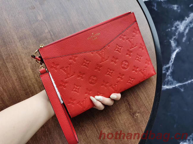 Louis Vuitton Original Monogram Empreinte Clutch bag MELANIE M68705 red