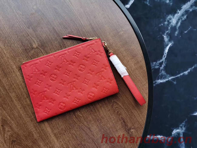 Louis Vuitton Original Monogram Empreinte Clutch bag MELANIE M68705 red