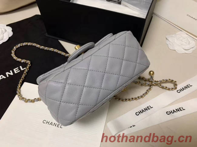 Chanel MINI Flap Bag Original Sheepskin Leather AS1786 Light grey