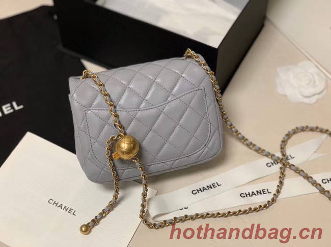 Chanel MINI Flap Bag Original Sheepskin Leather AS1786 Light grey