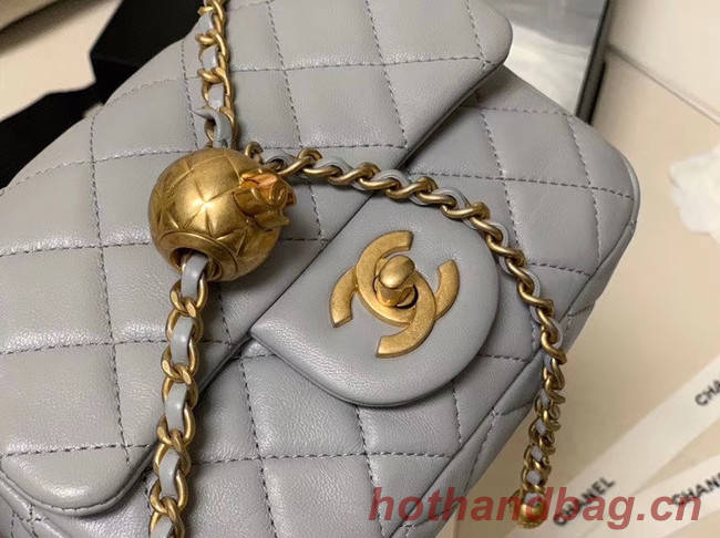 Chanel MINI Flap Bag Original Sheepskin Leather AS1786 Light grey