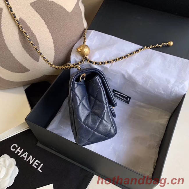 Chanel MINI Flap Bag Original Sheepskin Leather AS1786 Navy Blue