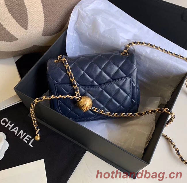 Chanel MINI Flap Bag Original Sheepskin Leather AS1786 Navy Blue