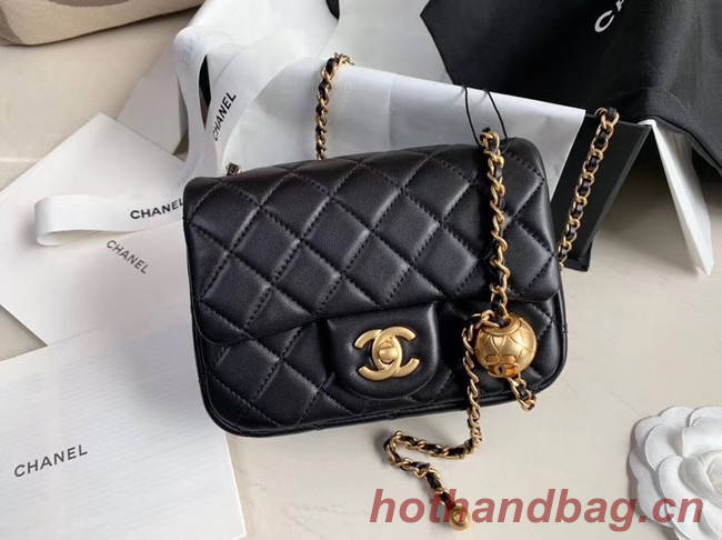 Chanel MINI Flap Bag Original Sheepskin Leather AS1786 black