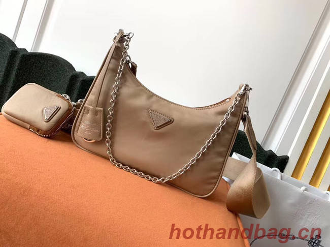 Prada Re-Edition 2005 nylon shoulder bag 1BH204 apricot