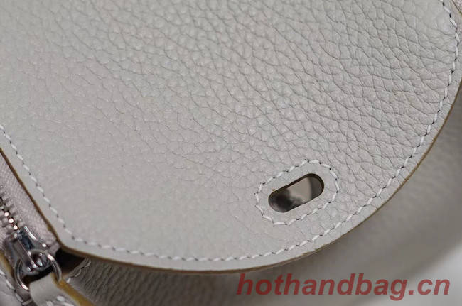 Hermes mini Lindy Togo Leather Bag LD19 grey&Silver-Tone Metal