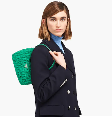 Prada Nylon and Saffiano leather mini bag 1NE204 green