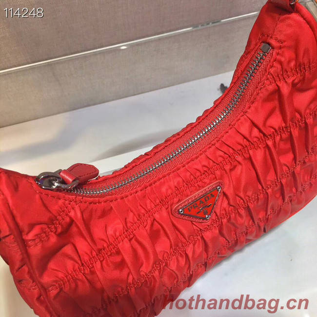 Prada Nylon and Saffiano leather mini bag 1NE204 red