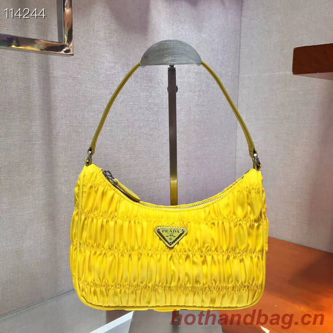 Prada Nylon and Saffiano leather mini bag 1NE204 yellow