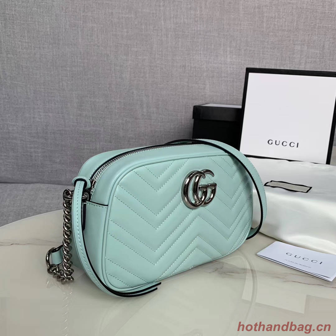 Gucci GG Marmont Matelasse Shoulder Bag 447632 Pastel blue