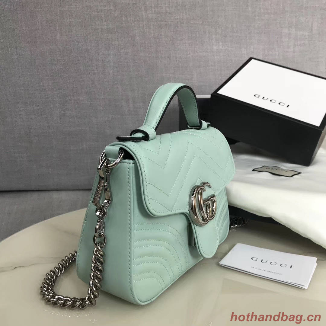 Gucci GG Marmont mini top handle bag 547260 light green