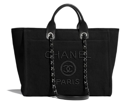 Chanel Canvas Tote Shopping Bag A66941 black