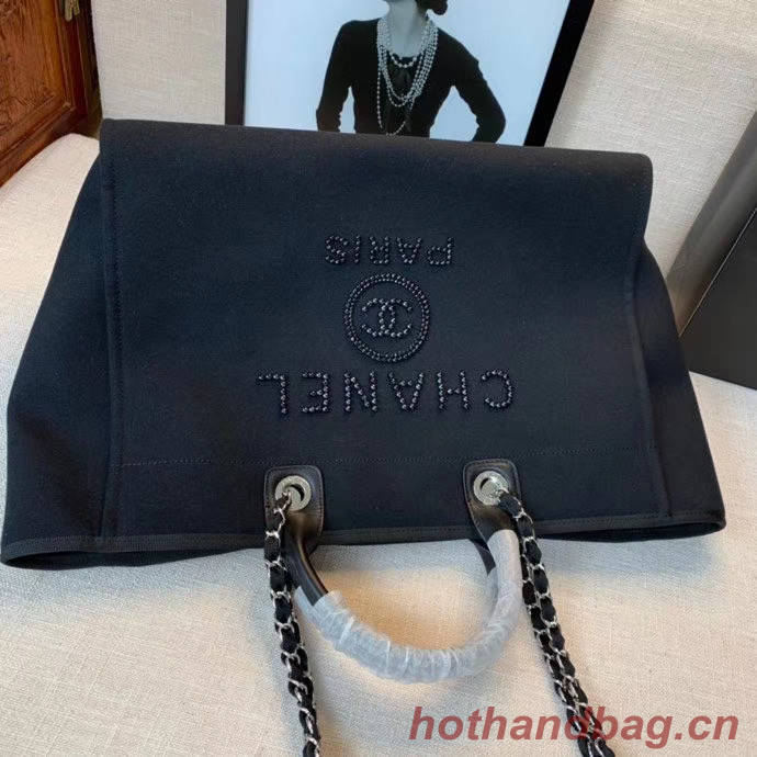 Chanel Canvas Tote Shopping Bag A66941 black