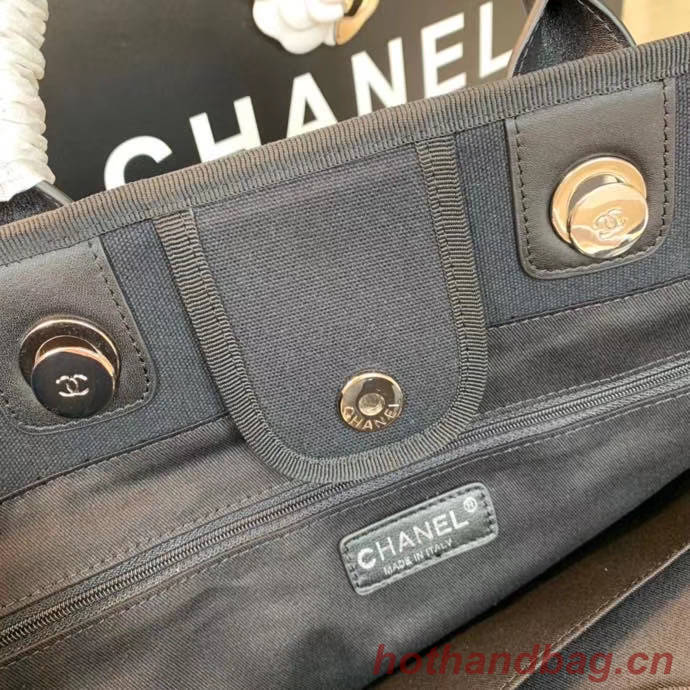 Chanel Canvas Tote Shopping Bag A66941 black