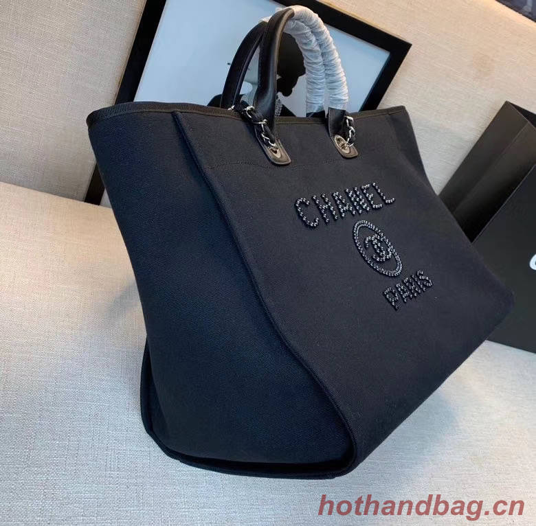 Chanel Canvas Tote Shopping Bag A66941 black