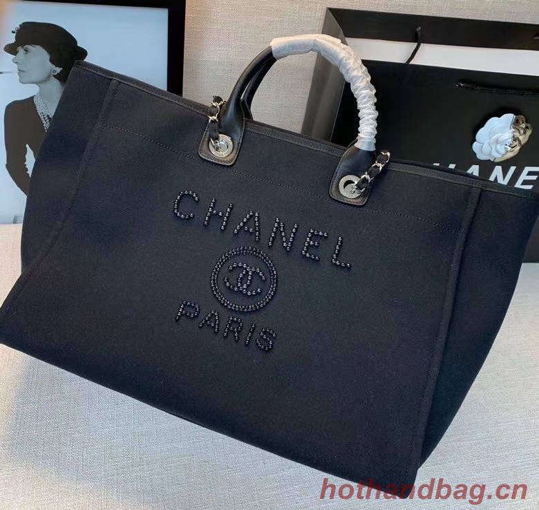 Chanel Canvas Tote Shopping Bag A66941 black