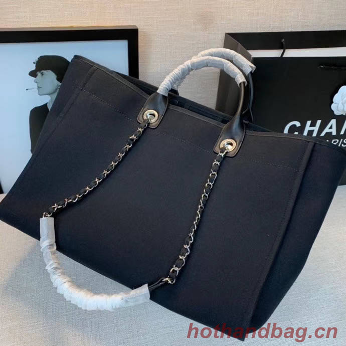 Chanel Canvas Tote Shopping Bag A66941 black