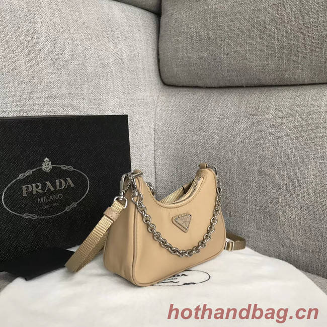 Prada Re-Edition 2005 nylon mini shoulder bag 1BH203 apricot