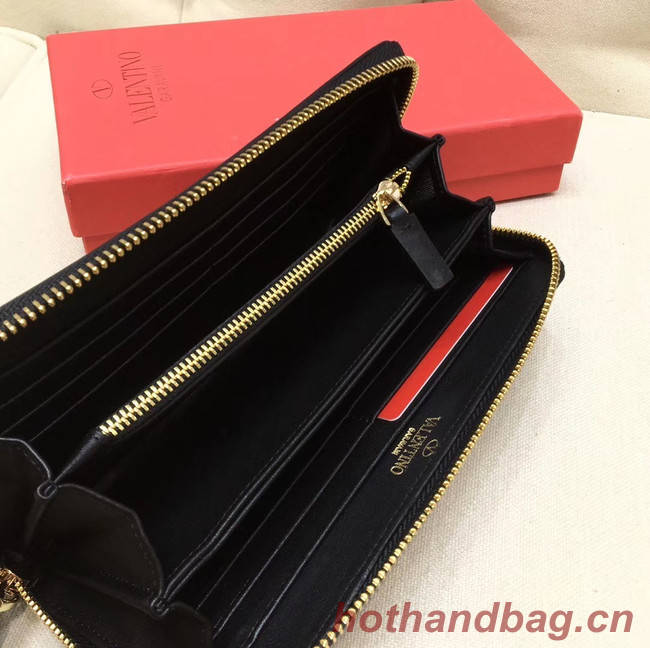 VALENTINO Origianl leather Zipped Wallet VG0088 Black