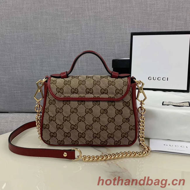 Gucci GG Supreme canvas Mini Top Handle Bag 583571 red