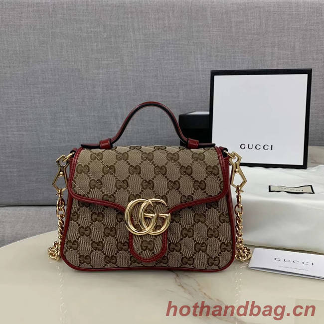 Gucci GG Supreme canvas Mini Top Handle Bag 583571 red